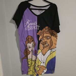 Disney Beauty and the Beast Black and Purple Sleepwear